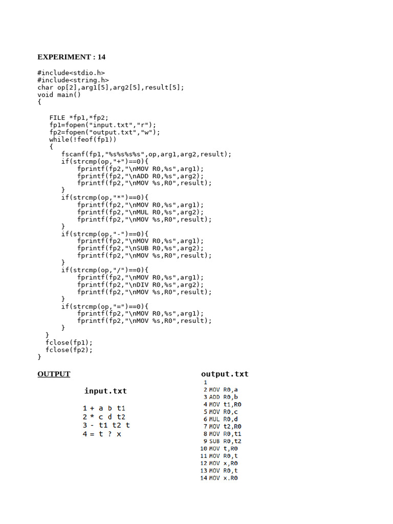 C Program for Basic Arithmetic Operations | PDF