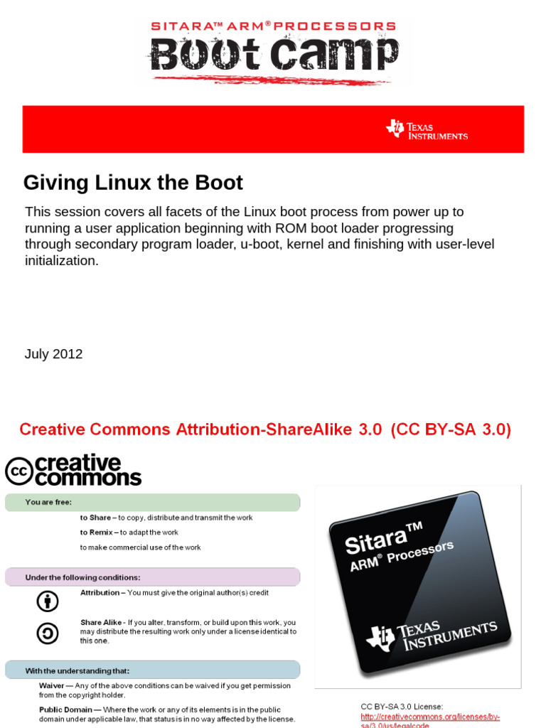 Sitara Boot Camp 03 Giving Linux The Boot | PDF | Booting | Kernel ...