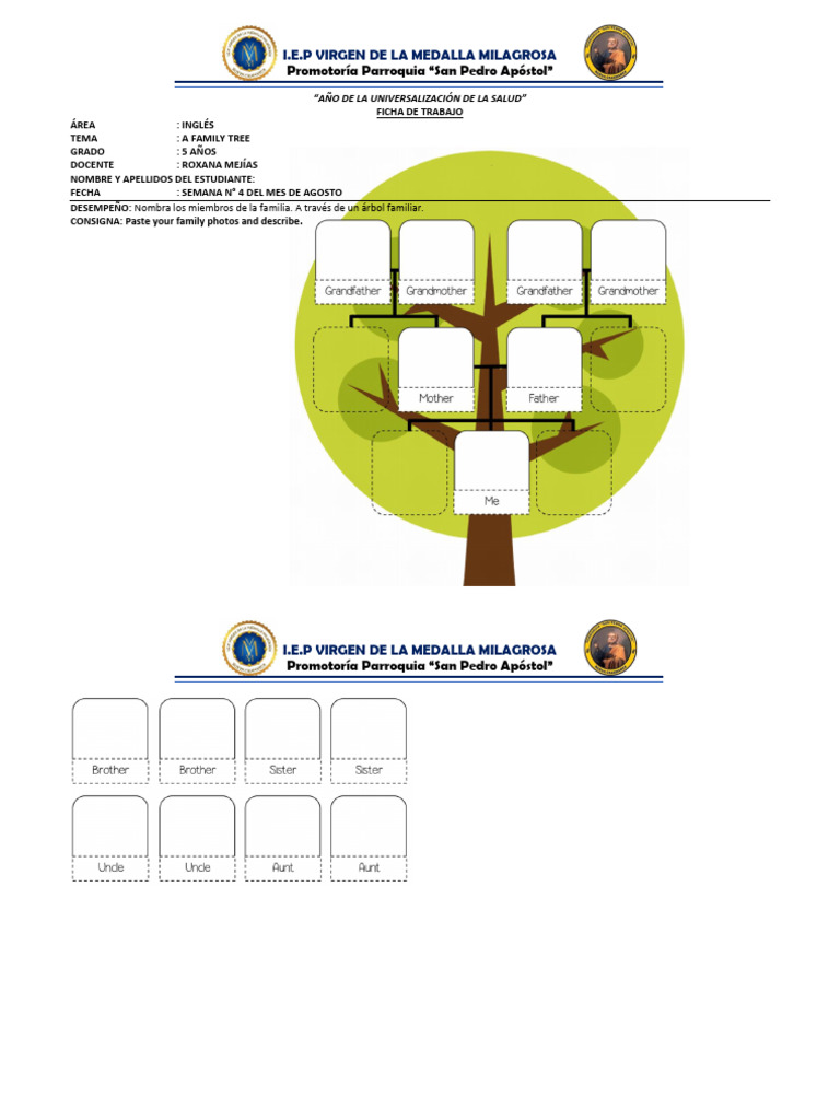 Ficha 15 5 Años A Family Tree | PDF