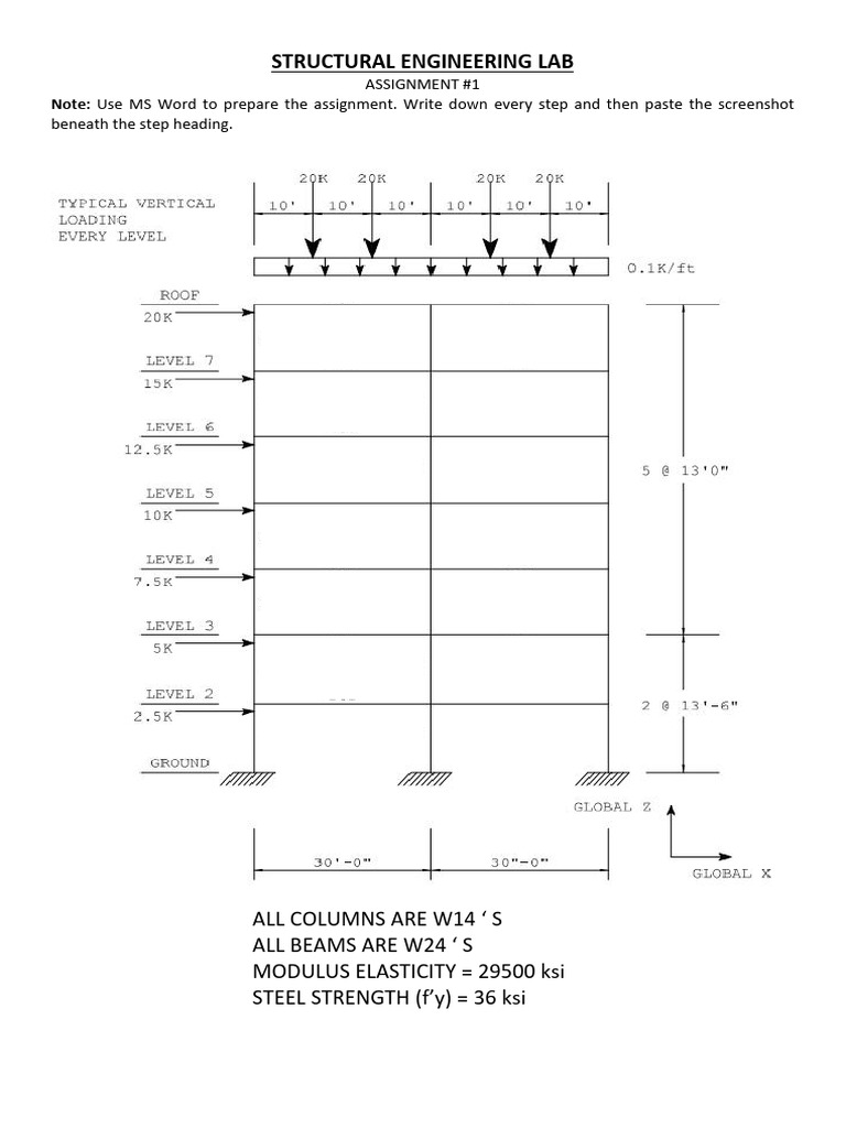 Structural Engineering Lab Assignment 1 | PDF