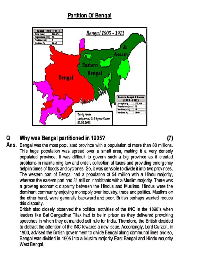 Partition of Bengal | PDF