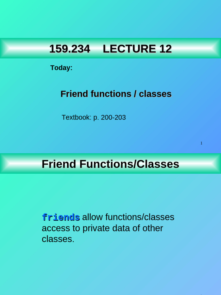 OOP-2009 - 12 - Friend Class | PDF | Software Engineering | Computer ...