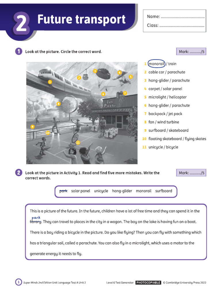 KEY Test Unit 2 p.3,4 | PDF