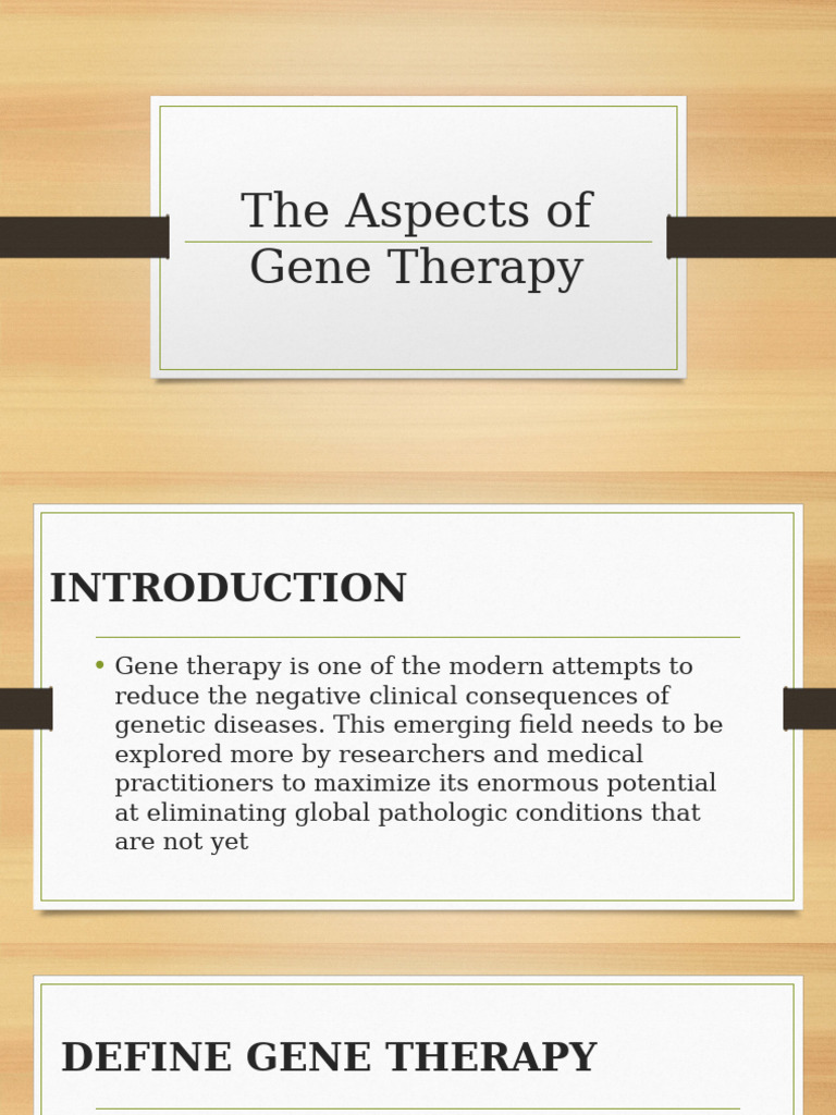 The Aspects of Gene Therapy | PDF | Gene Therapy | Viral Vector