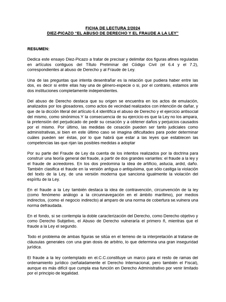 Abuso de Derecho y Fraude a la Ley | PDF | Justicia | Crimen y violencia