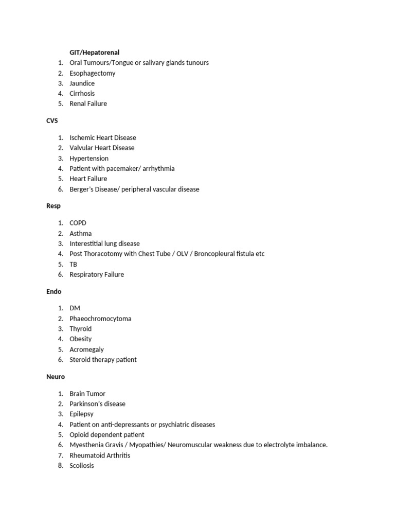 Clinical Case List Overview | PDF
