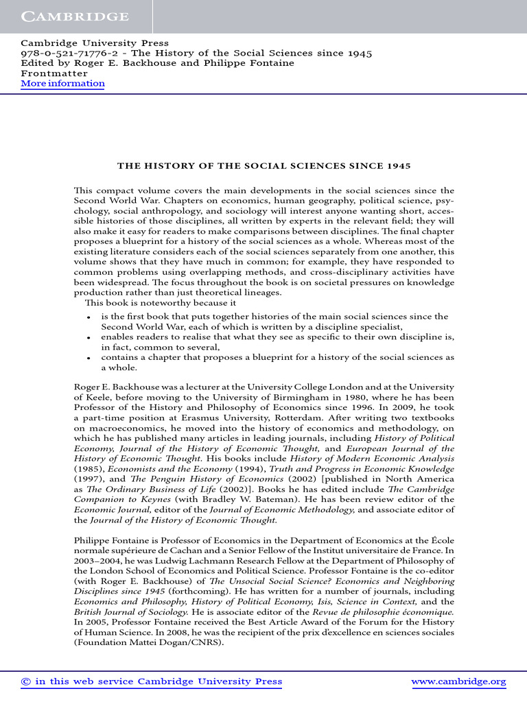 The History of The Social Sciences Since | PDF | Social Sciences | Science