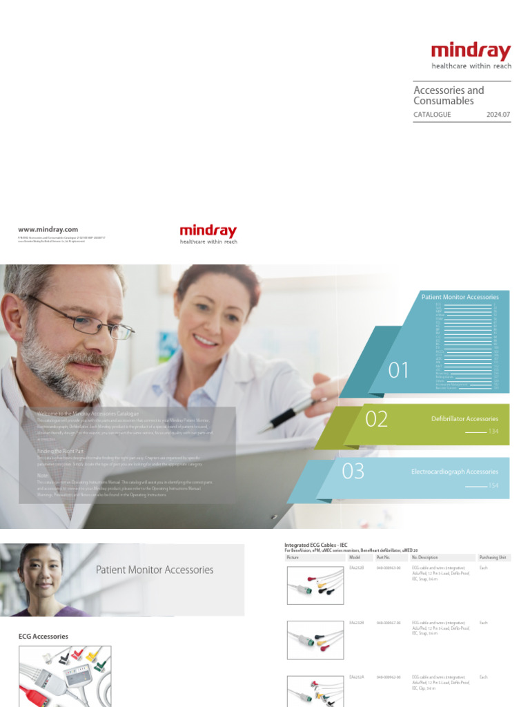 Catalogo de Acessórios Mindray - ENG - 20240717 - S | PDF ...