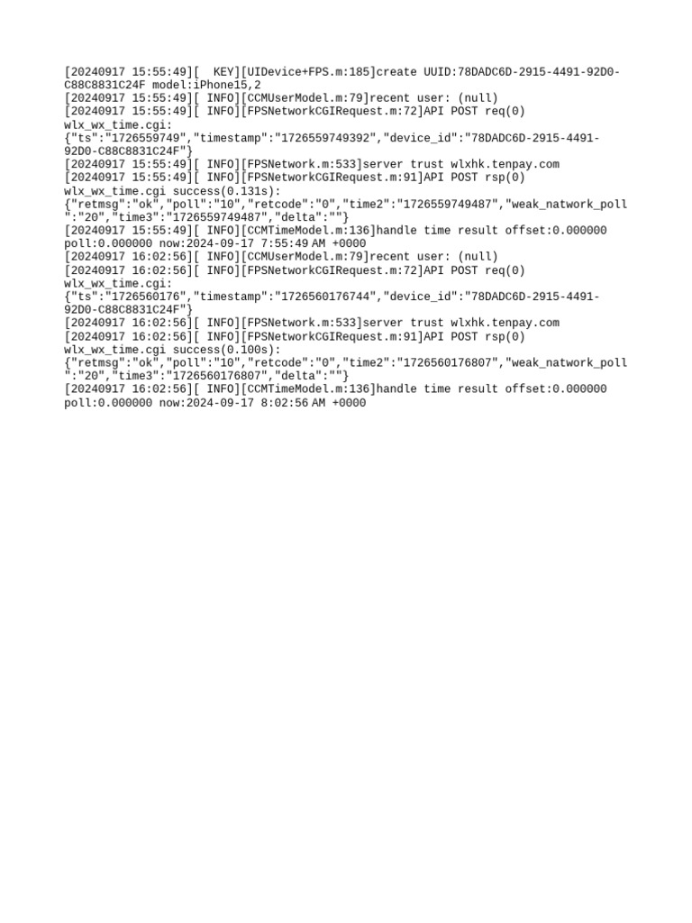 iPhone API Request Logs Analysis | PDF