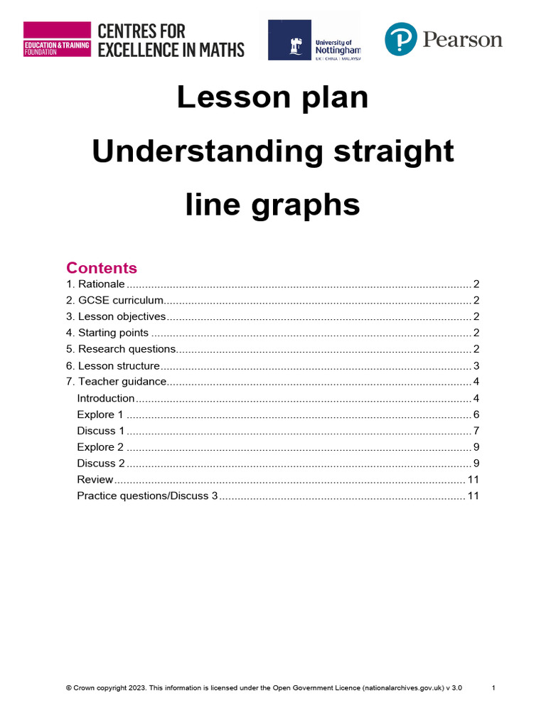 CfE L7 Lesson Plan | PDF | Line (Geometry) | Mathematics