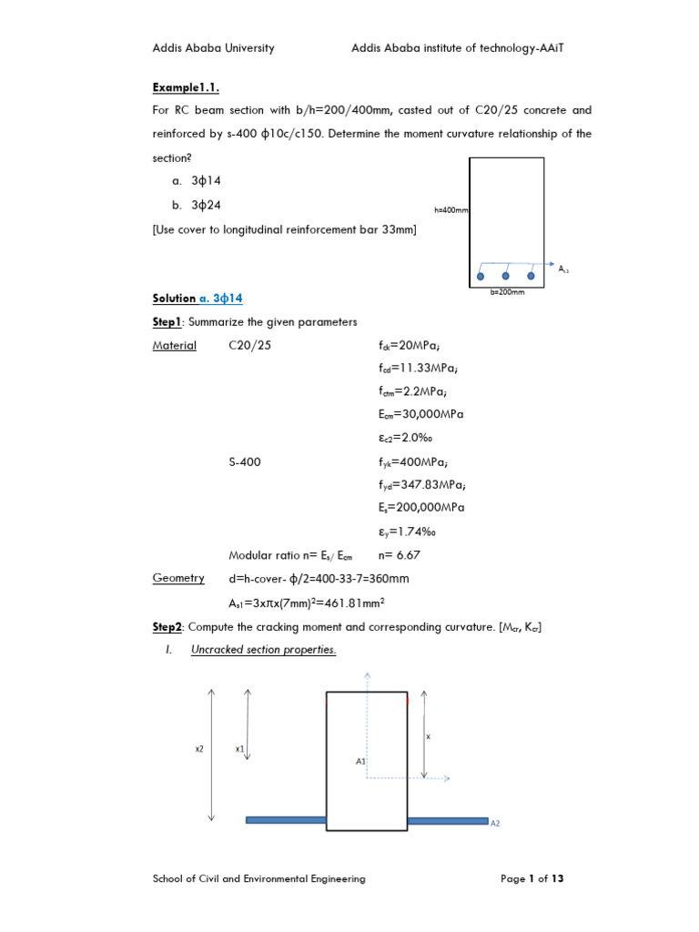 Moment Curvature Analysis for RC Beams | PDF | Solid Mechanics | Civil ...