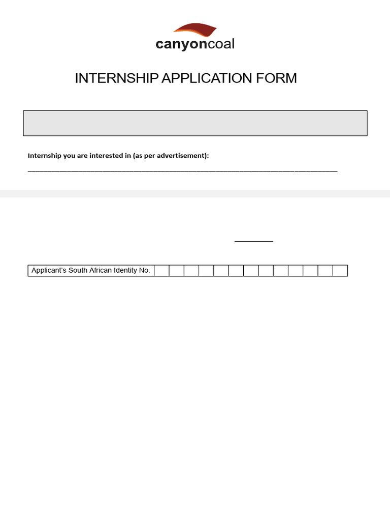 Internship Application Form | PDF | Notary Public