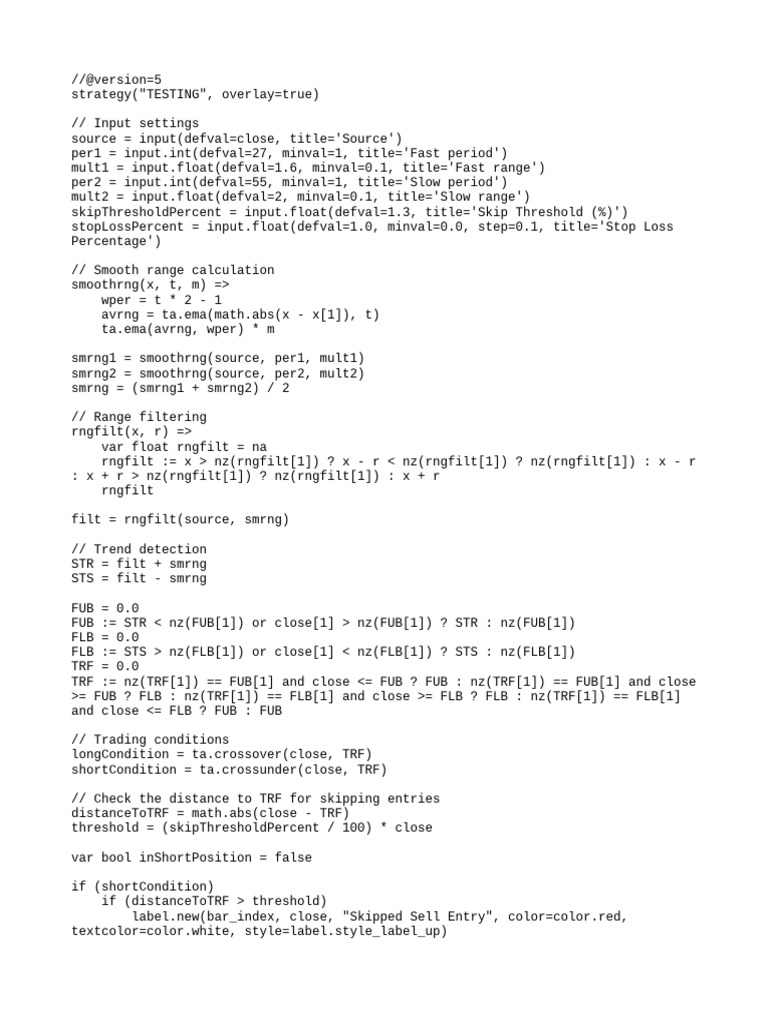 XAU/USD Trading Strategy Script | PDF | Telecommunications Engineering ...