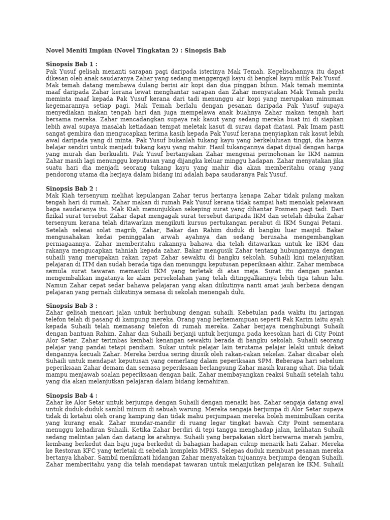 Sinopsis Novel Meniti Impian | PDF