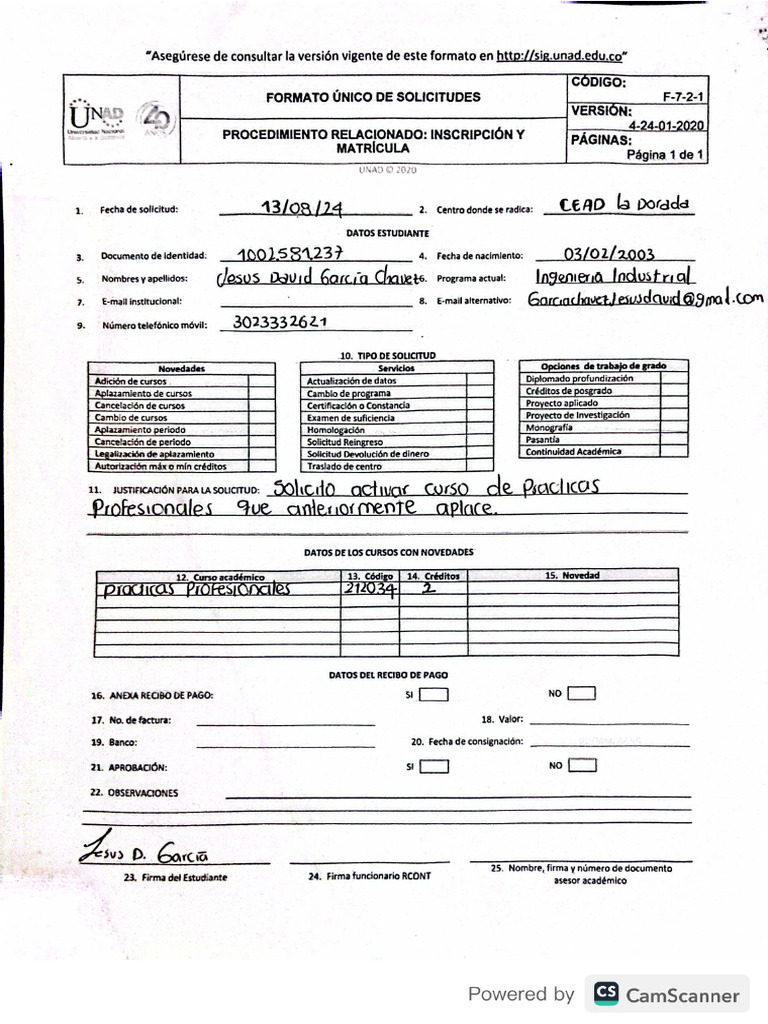 Formato de Solicitudes | PDF