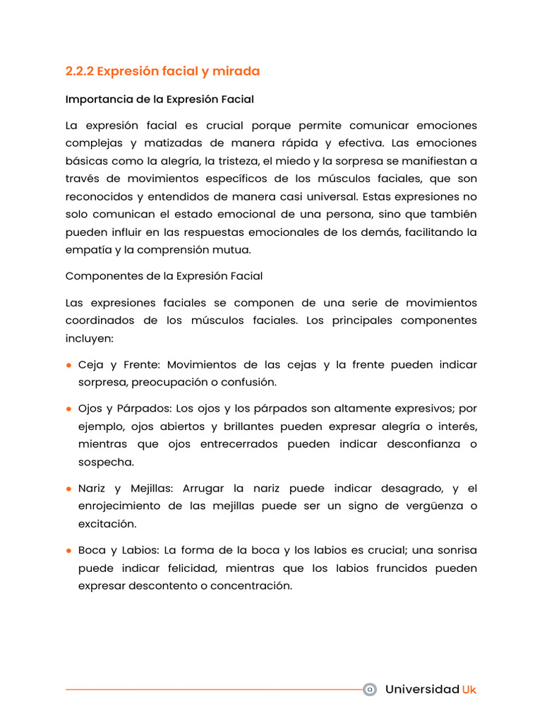 Expresión Facial y Mirada en Comunicación | PDF | Las emociones ...
