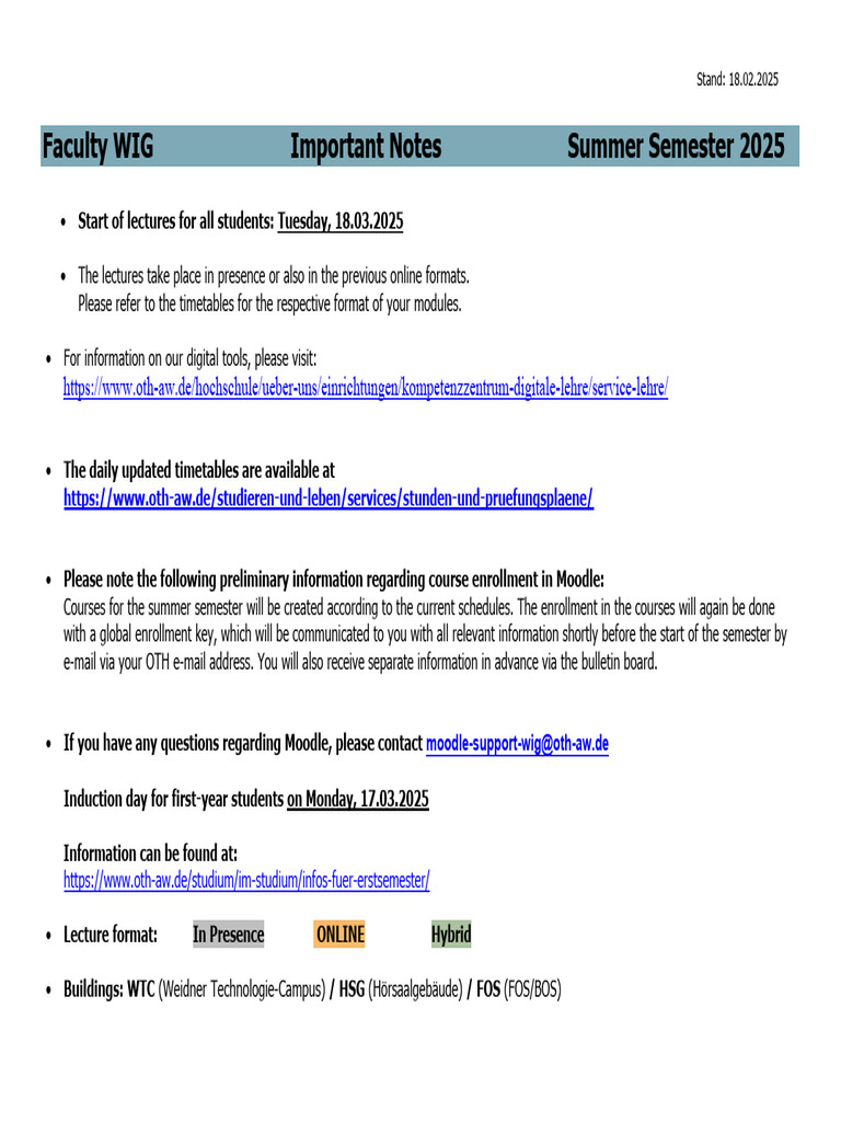 Summer Semester 2025 Course Info | PDF | Data Management | Communication