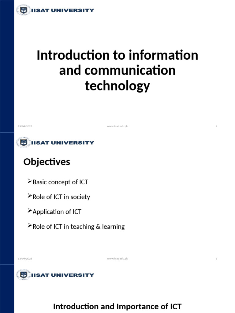 Introduction to Information and Communication Technology | PDF ...