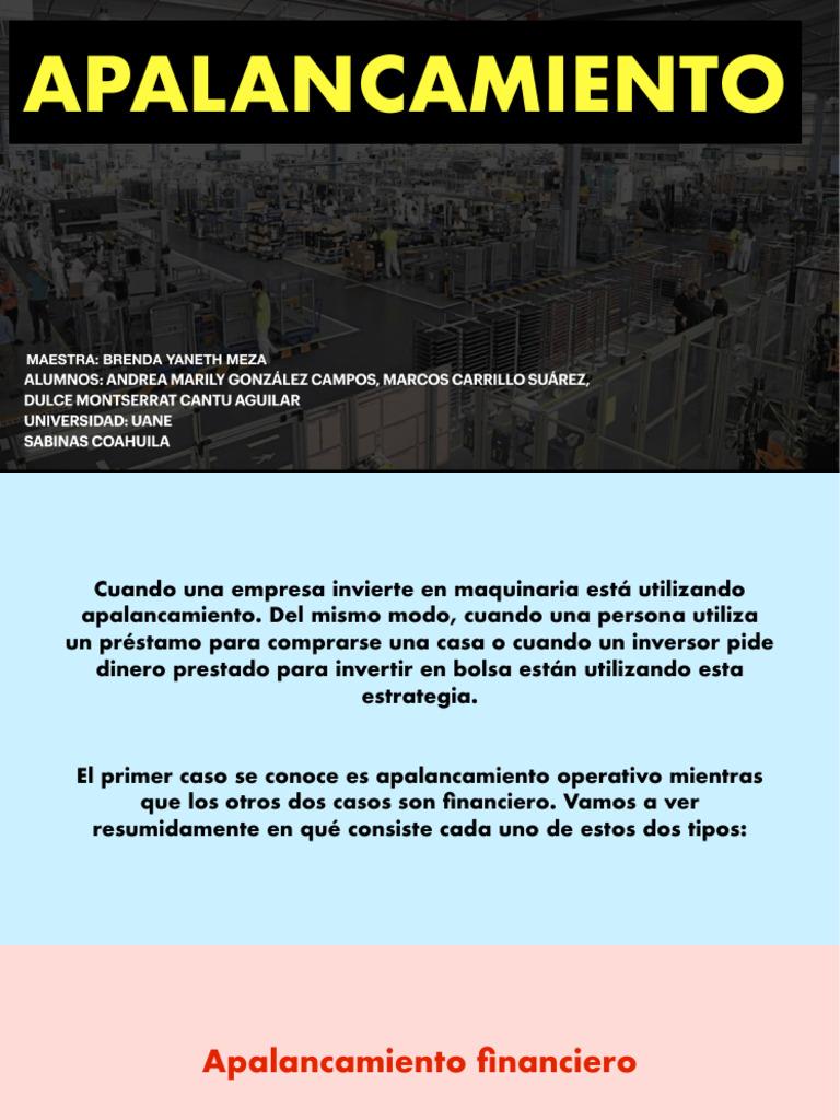 Tipos de Apalancamiento Financiero y Operativo | PDF