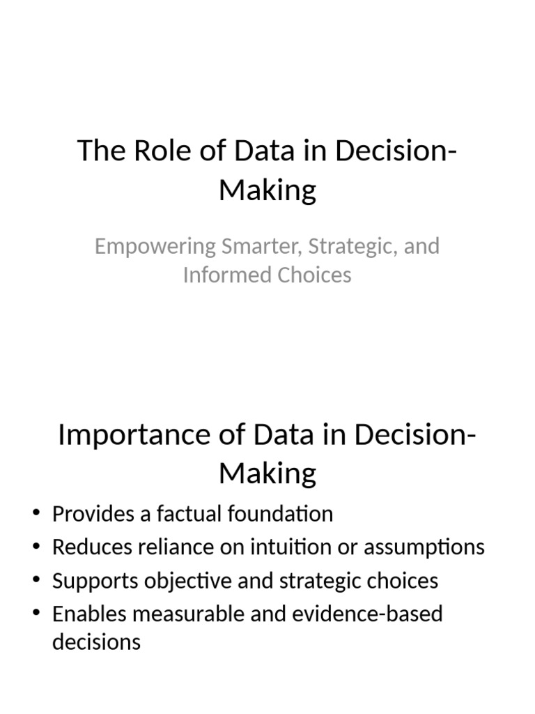 The Impact of Data on Decision-Making | PDF