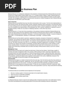Agriculture Farm Business Plan