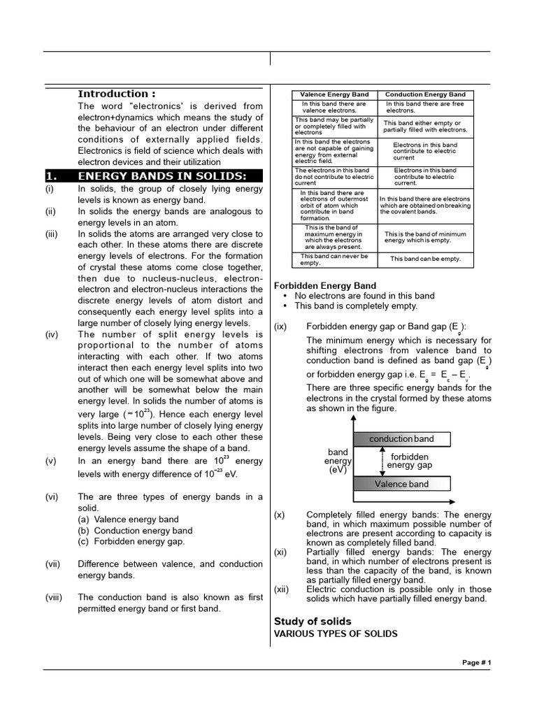 Semiconductor Properties and Energy Bands | PDF | Semiconductors ...