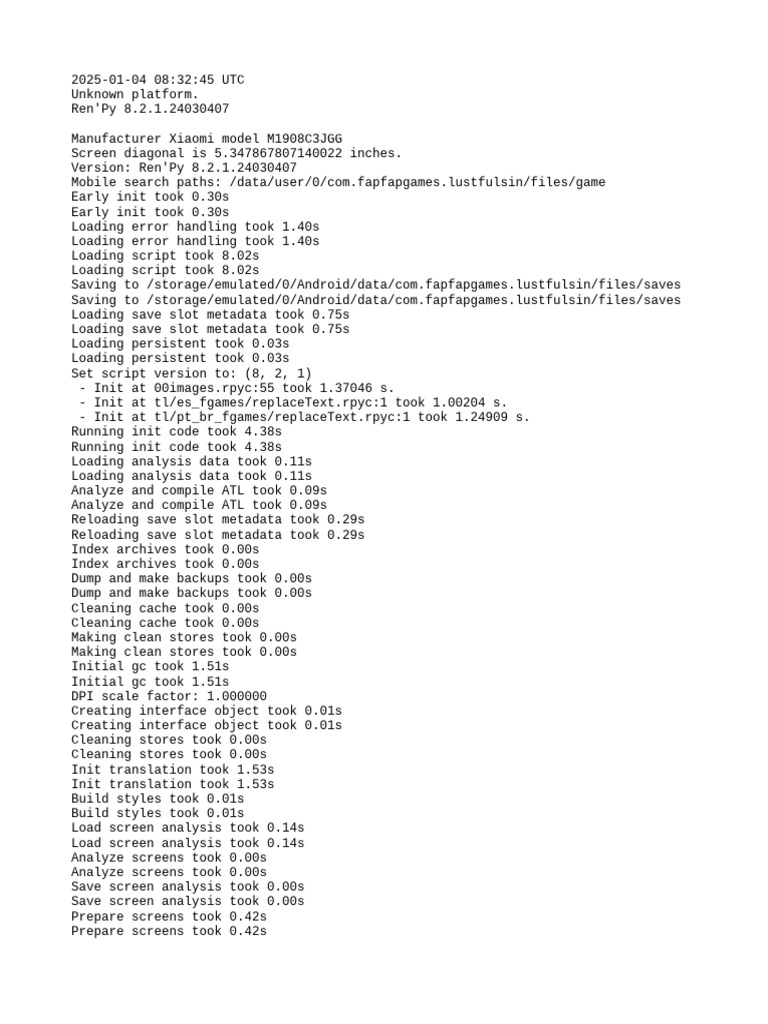 Ren'Py 8.2.1 Mobile Initialization | PDF | Metadata | Information ...
