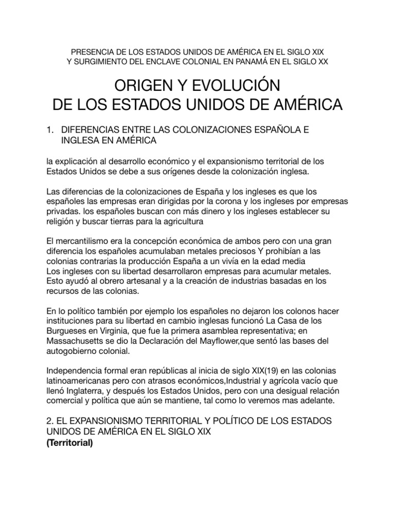 Expansión de EE. UU. y Panamá en el XIX | PDF | Los Estados Unidos | España