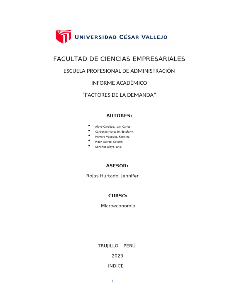 Factores que Afectan la Demanda | PDF | Oferta (economía) | Oferta y ...