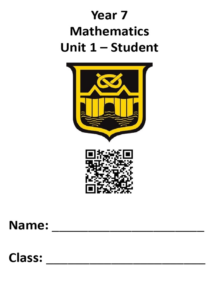 Unit 1 (BLANK Booklet) | PDF | Multiplication | Subtraction