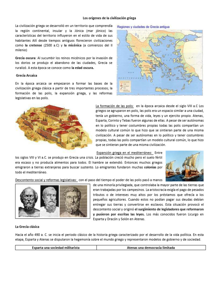Orígenes de la Civilización Griega | PDF | Antigua Grecia | Esparta