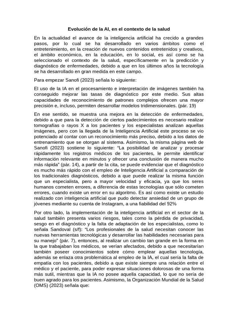 Evolución de la IA en Salud | PDF | Inteligencia artificial ...