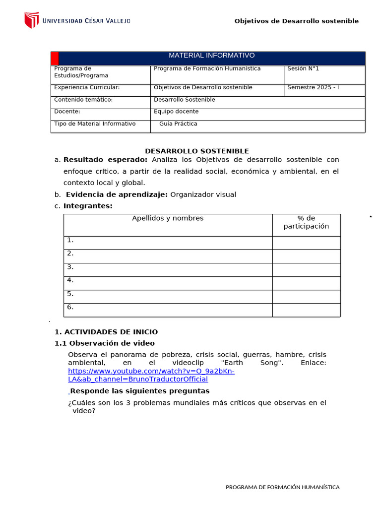 Análisis de los ODS y su Impacto Global | PDF | Desarrollo sostenible ...