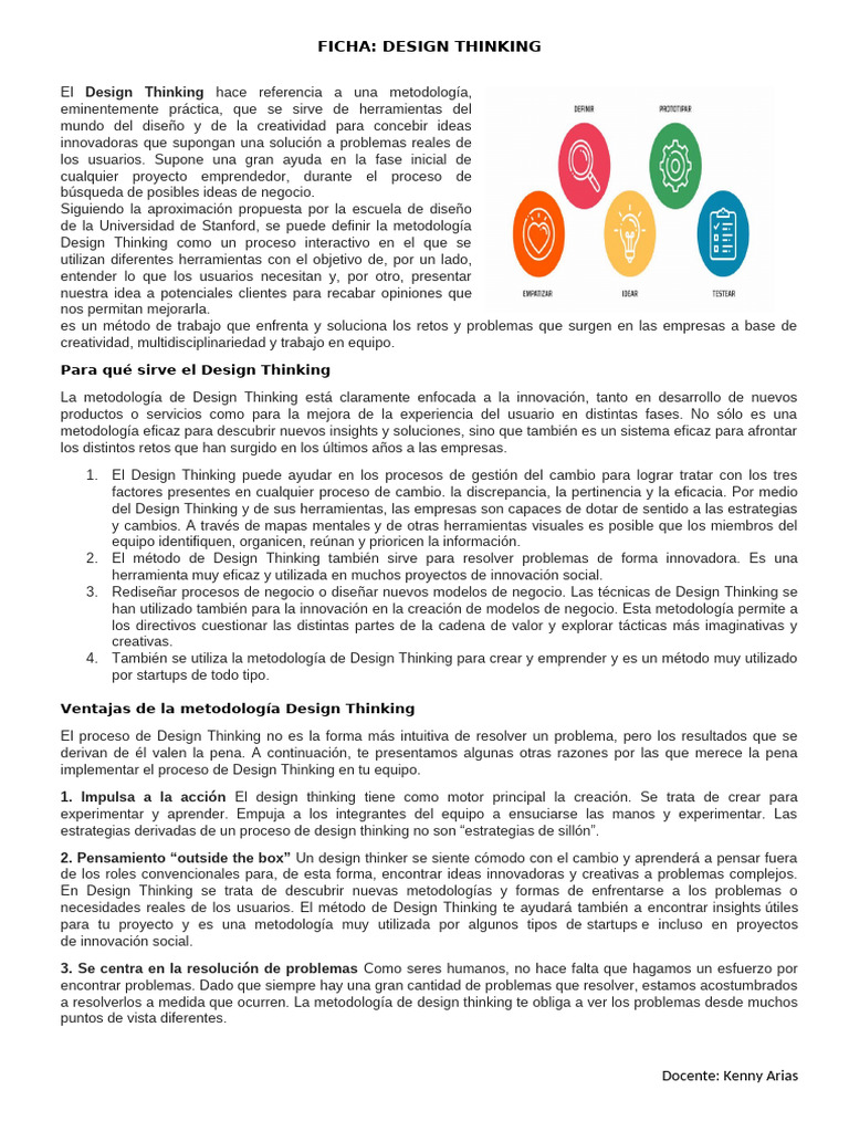 Ejemplo de Design Thinking en Productos | PDF | El pensamiento de ...