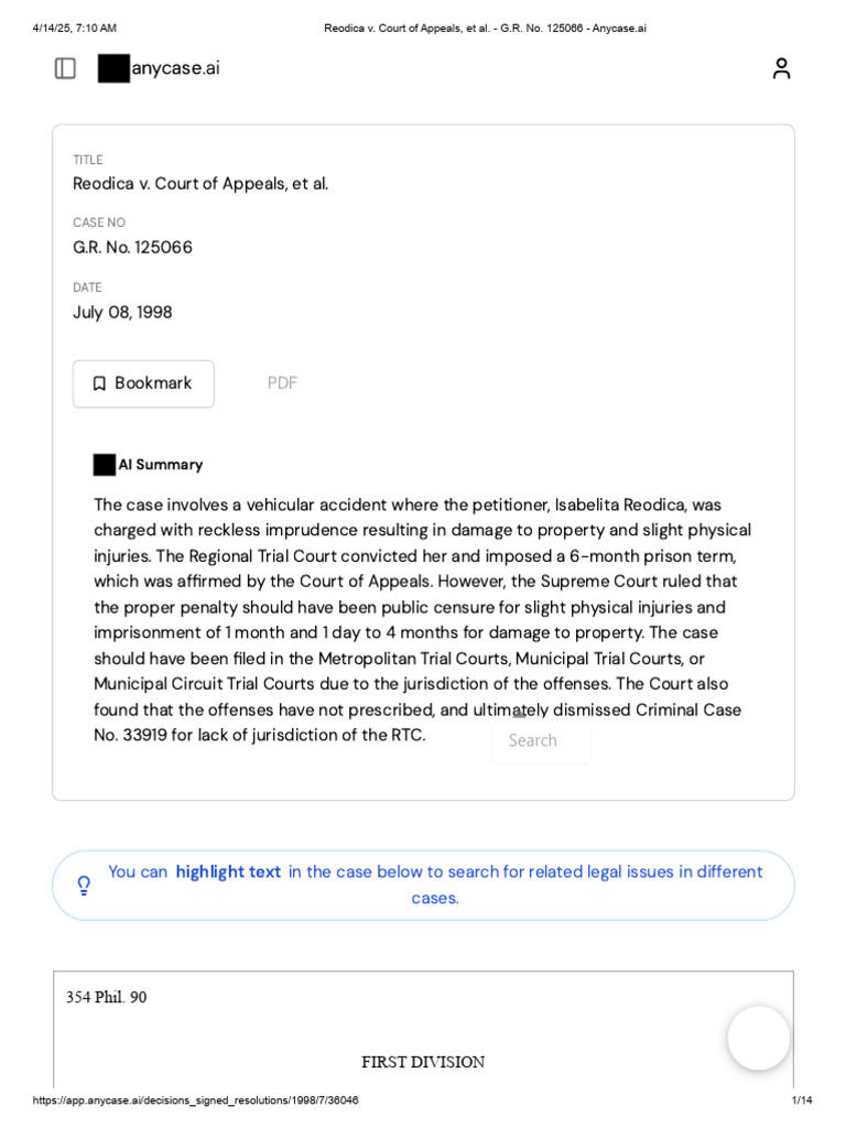 Supreme Court Ruling on Reodica Case | PDF | Statute Of Limitations ...