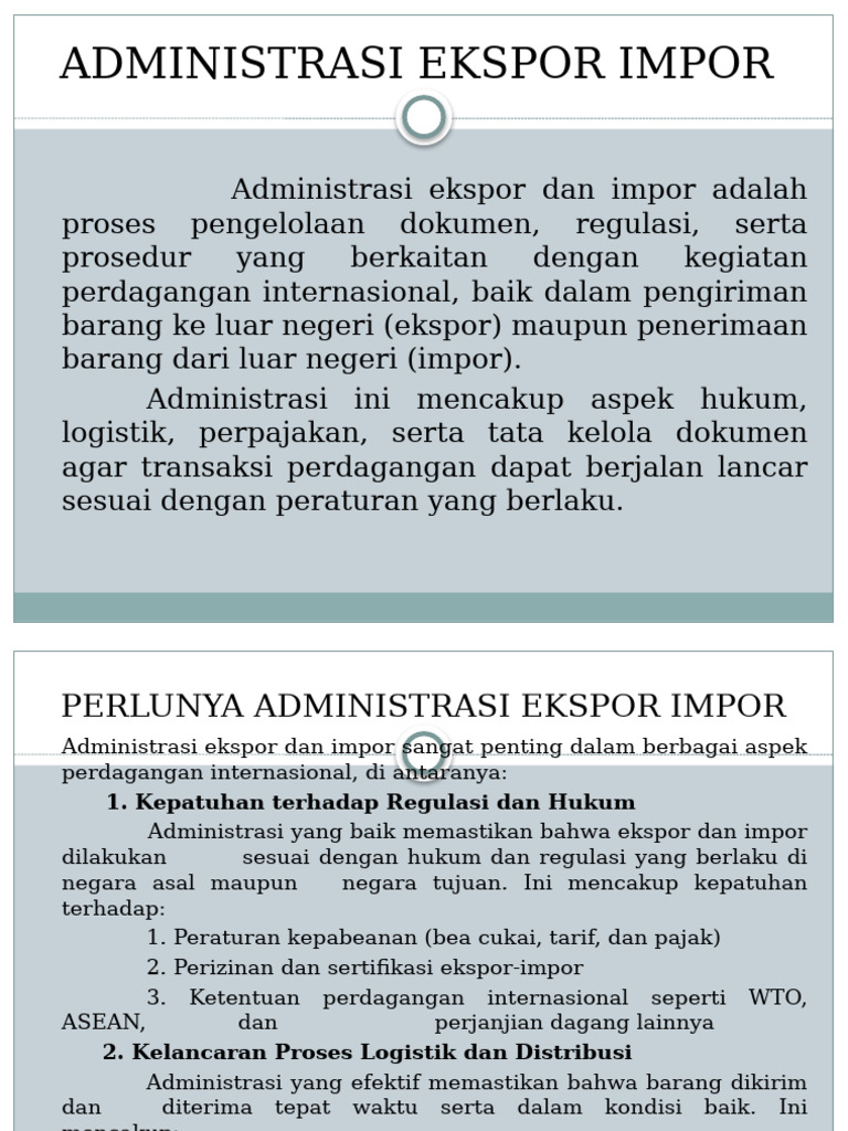Administrasi Ekspor Impor Pdf