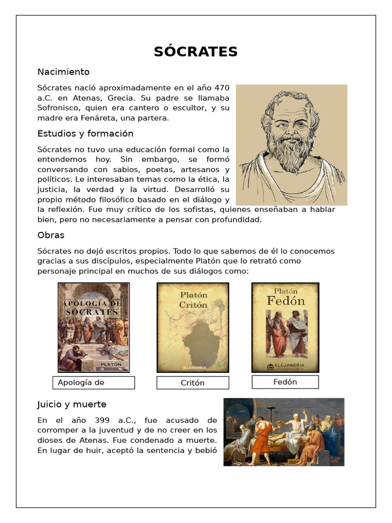 Nacimiento y legado de Sócrates | PDF