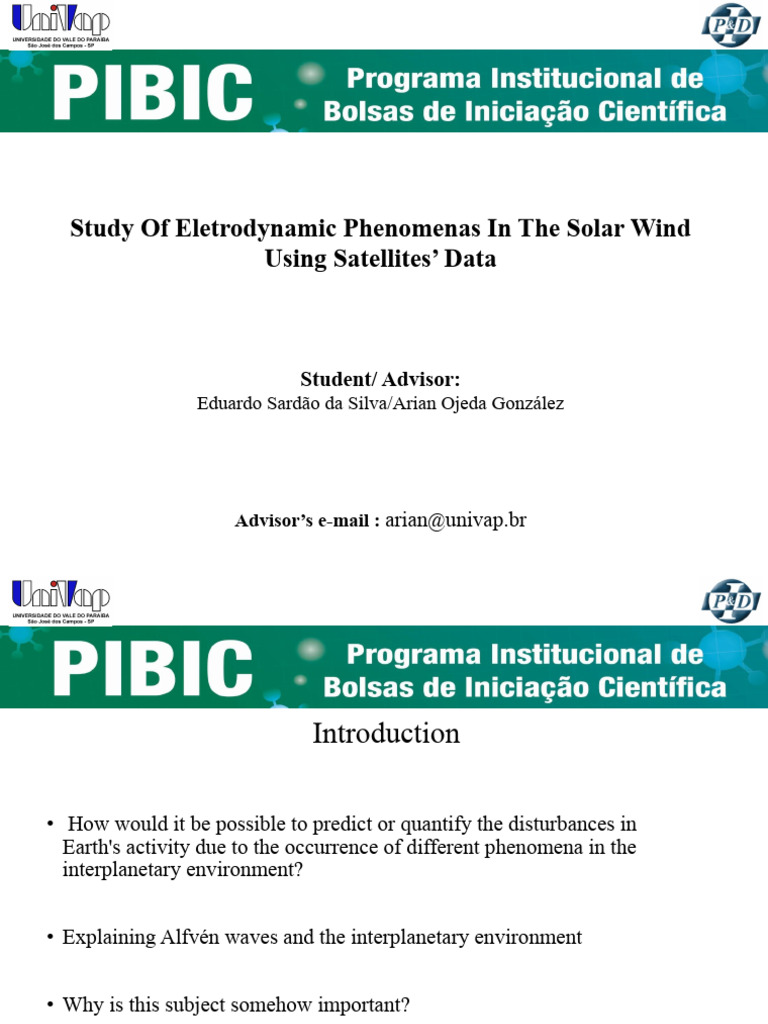 Study of Eletrodynamic Phenomenas in The Solar Wind Using Satellites ...