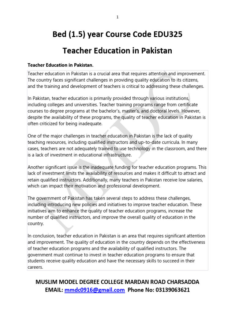 Teacher Education in Pakistan | PDF | Teachers | Teacher Education