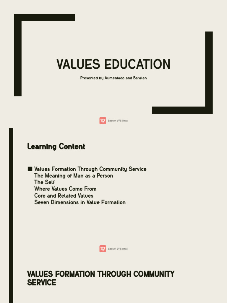 2 VALUES EDUCATION NSTP1 | PDF | Social Psychology | Psychology