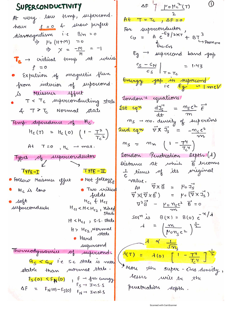 Short Notes of Solid State Physics | PDF