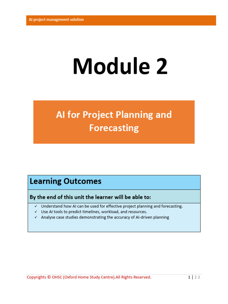 1738733521module 2 AI For Project Planning and Forecasting. | PDF ...
