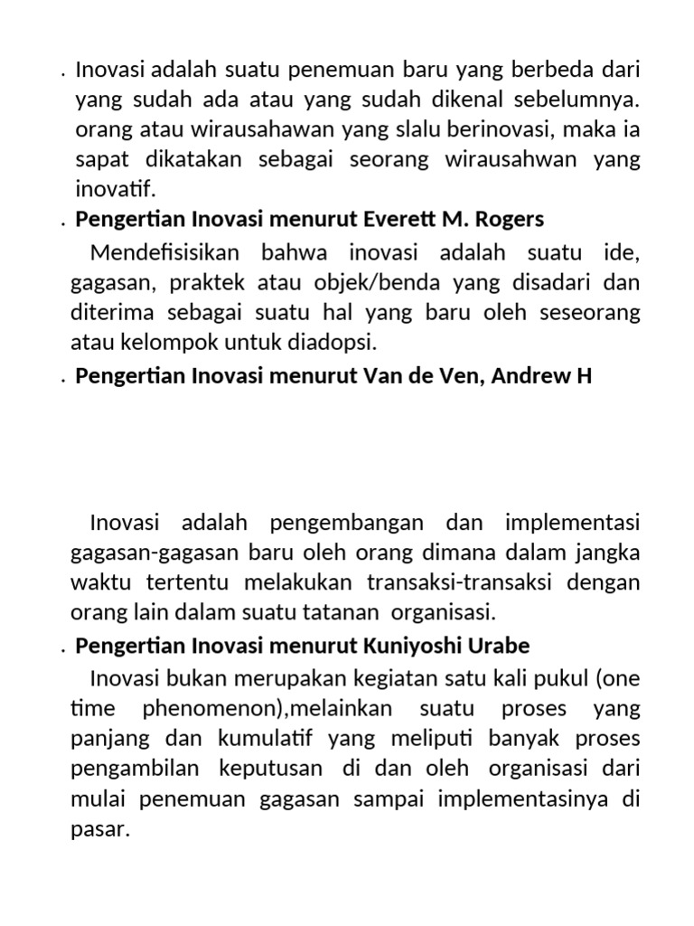 Definisi dan Konsep Inovasi | PDF