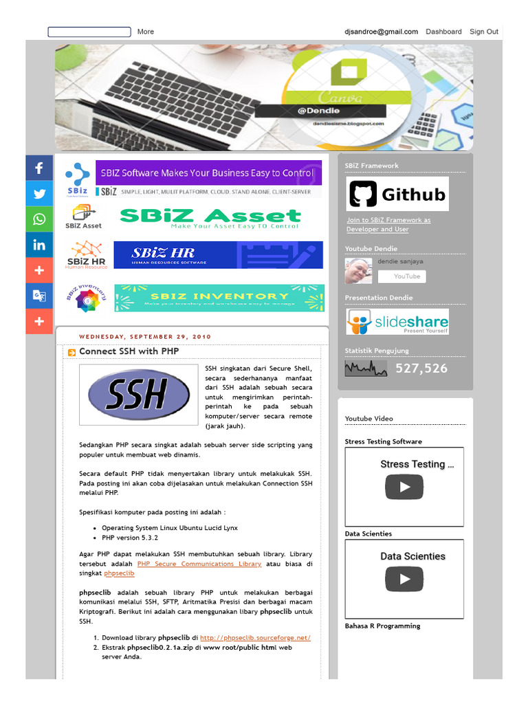 Koneksi SSH Menggunakan PHP | PDF
