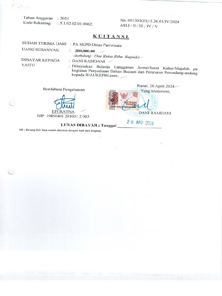 Dani Ramdani 200.000 | PDF