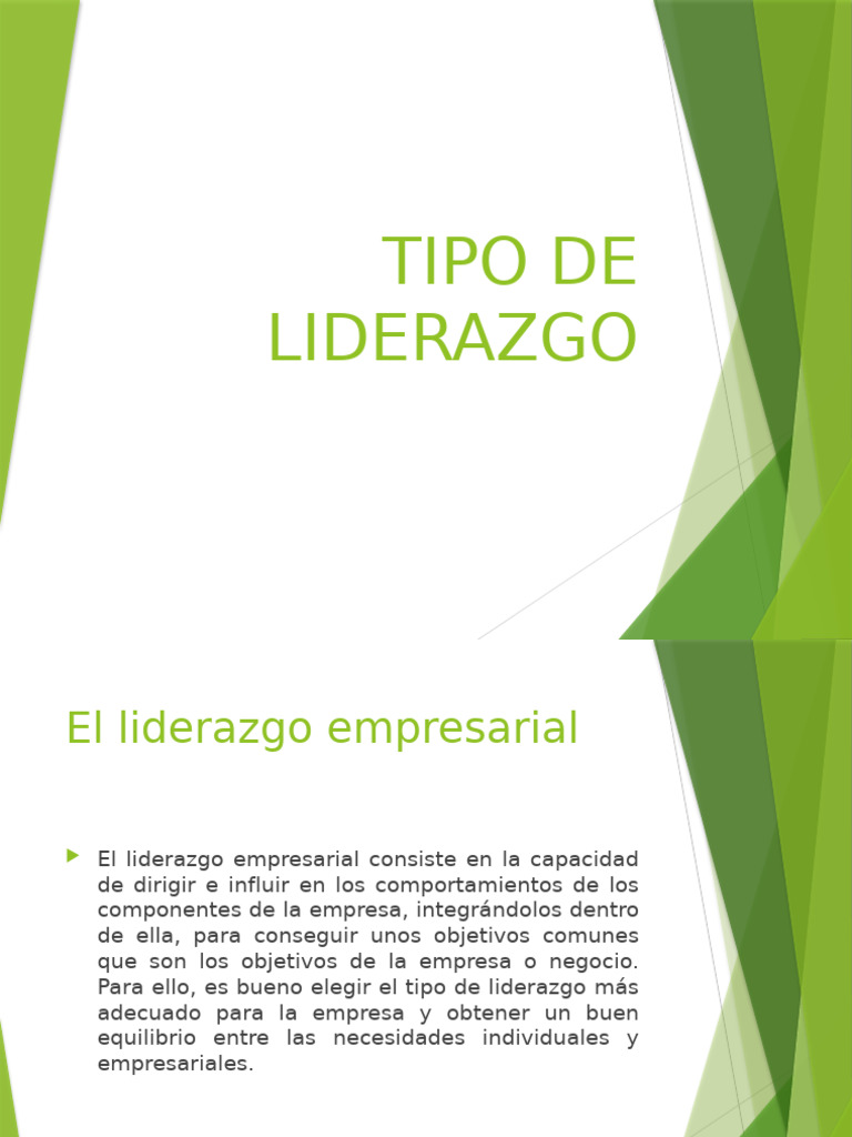 Tipos de Liderazgo Empresarial | PDF | Liderazgo | Business