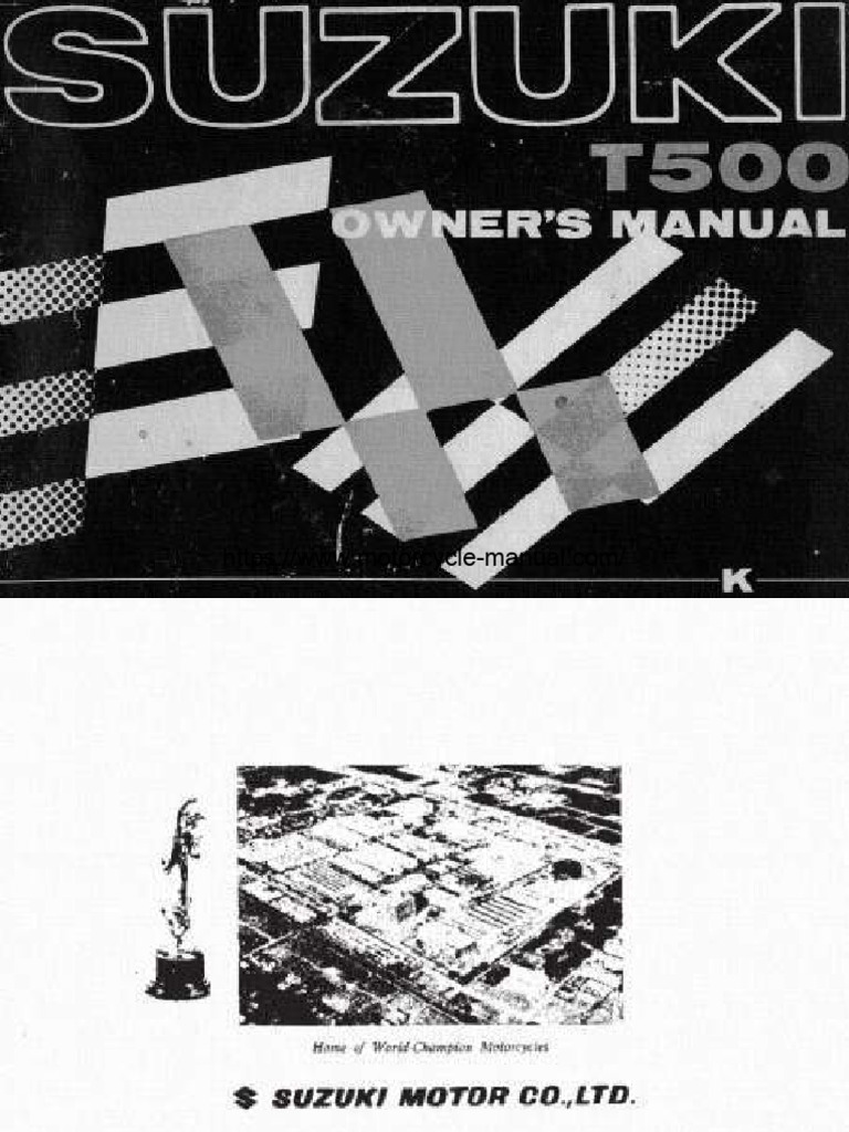 Suzuki T500 Motorcycle Owner's Manual PDF | PDF | Motor Vehicle
