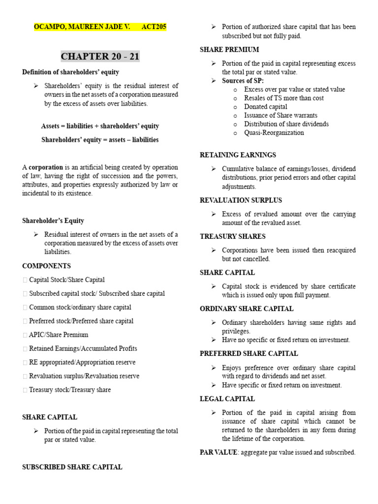 Understanding Shareholders' Equity | PDF | Equity (Finance) | Dividend