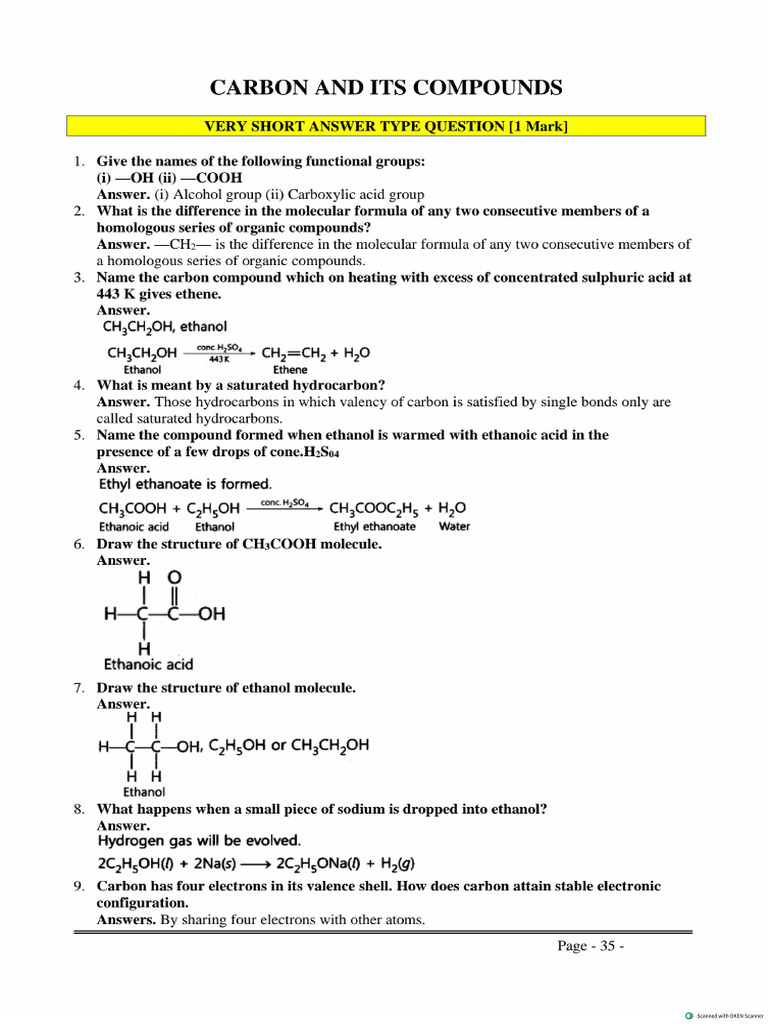 Carbon and Its Compounds-1 | PDF
