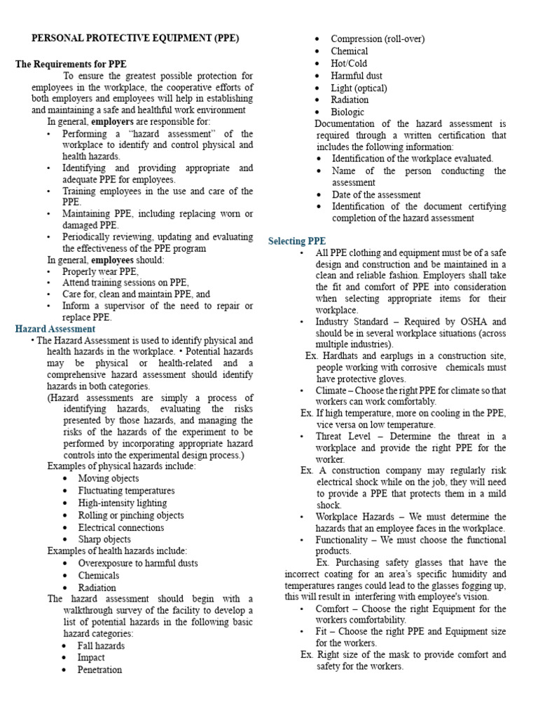Eye and Face Protection Guidelines | PDF | Occupational Safety And ...